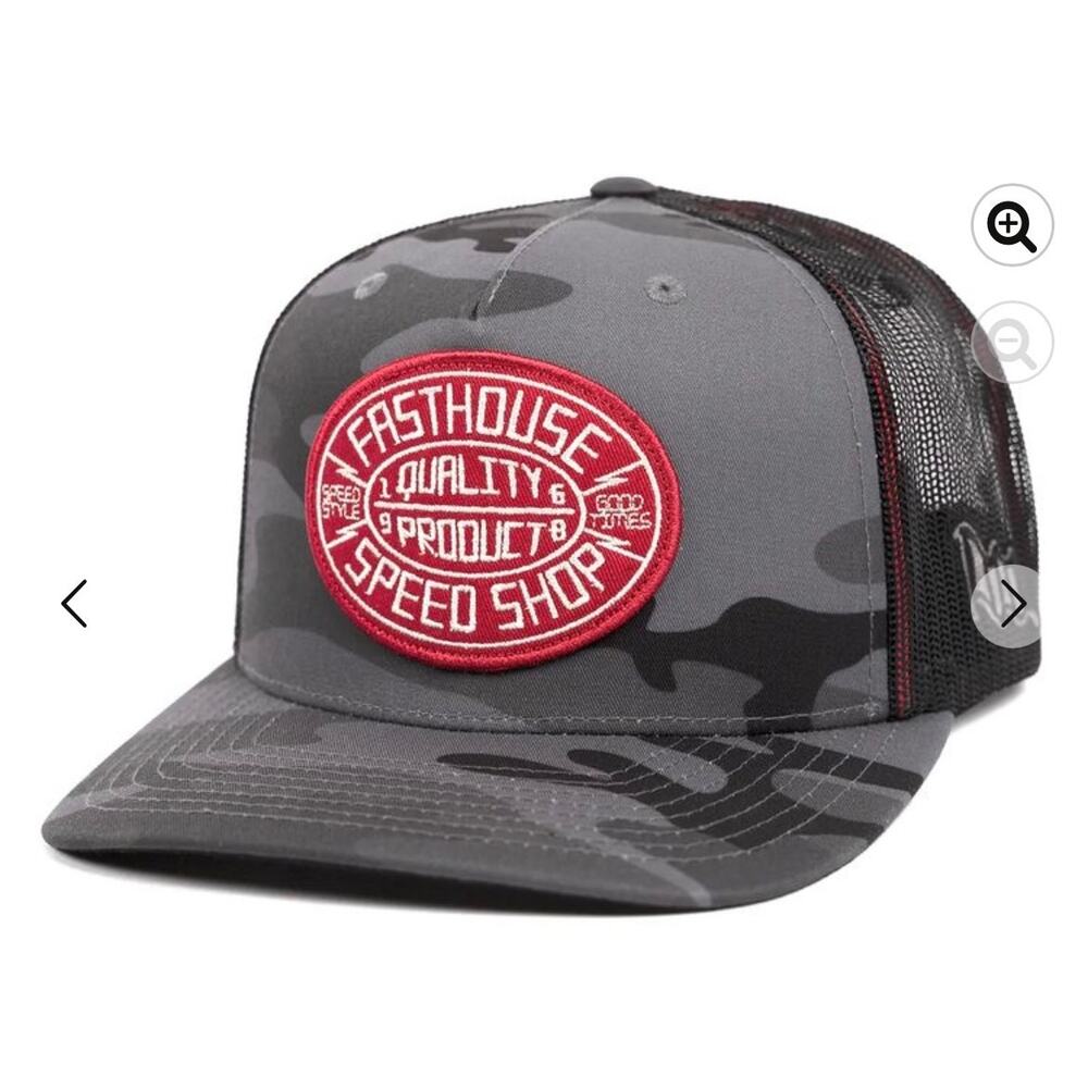 Fasthouse Forge Hat Camo Snapback Trucker Mesh Back Racing Cap NWT Streetwear